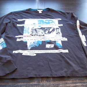 Diesel Long Sleeve Graphic T Shirt Men's size XL